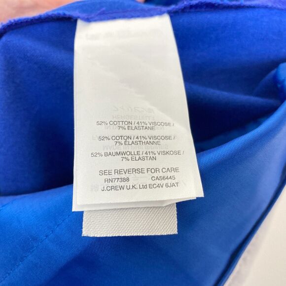 J.CREW Women's Martie Pants Size 4 Blue Cotton Blend Stretch Ankle Slim Fit - Picture 7 of 8